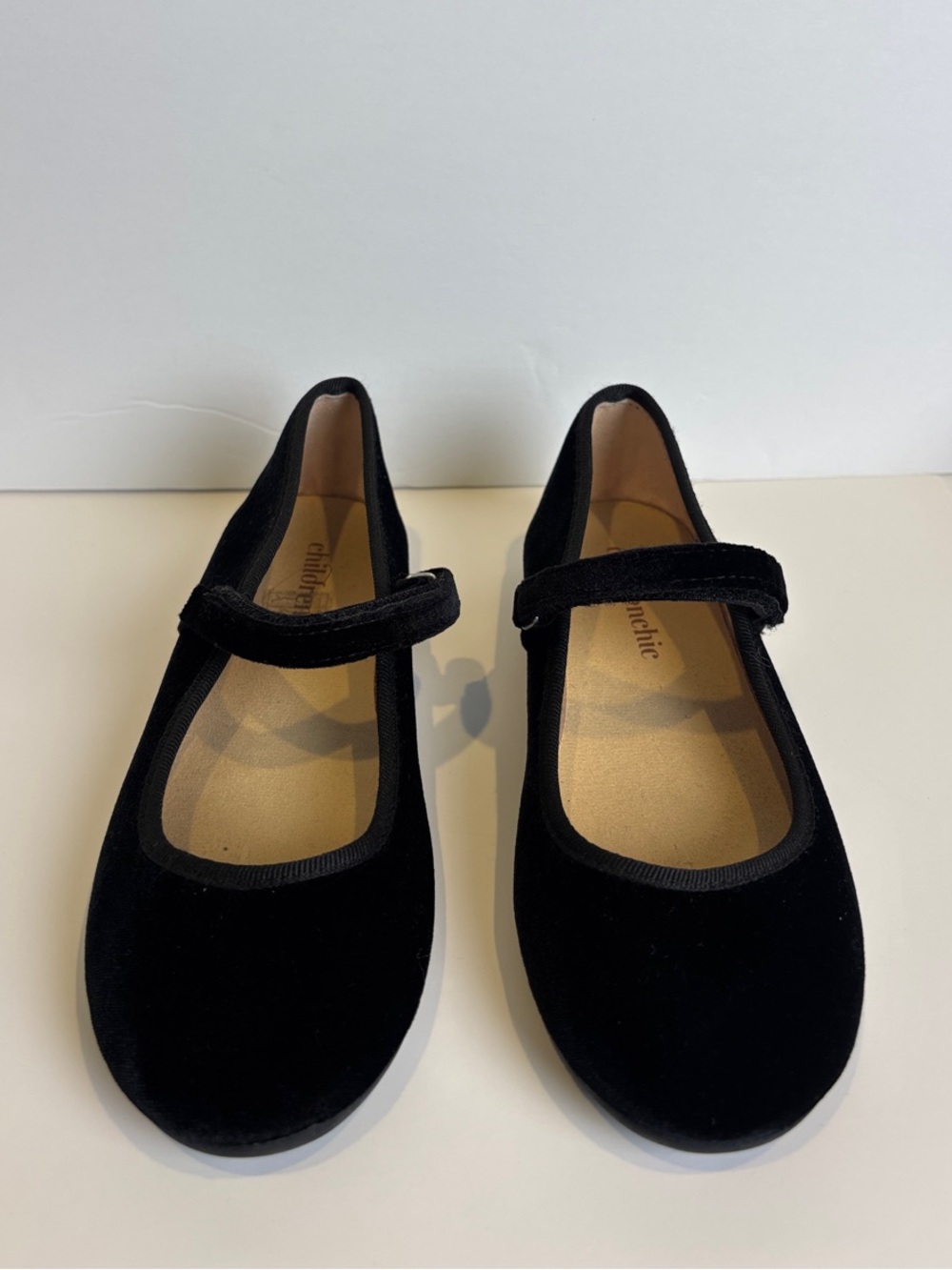 Childrenchic "Cassie" Black Velvet Mary Jane Flats